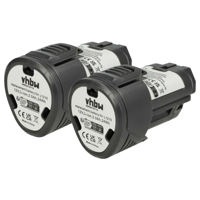 vhbw 2x Batteria 12V 2000mAh per AEG Utensile Li-Ion