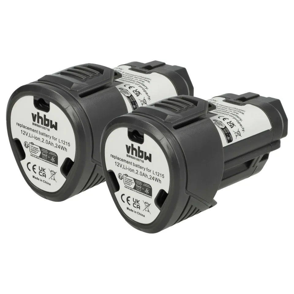 vhbw 2x Batteria 12V 2000mAh per AEG Utensile Li-Ion