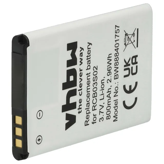 vhbw Batteria RCB03S02 800mAh telefono Swisstone Li-Ion