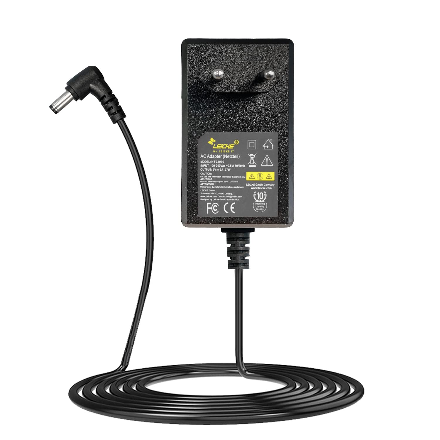 Leicke Alimentatore Universale 9V 3A 27W Spina EU