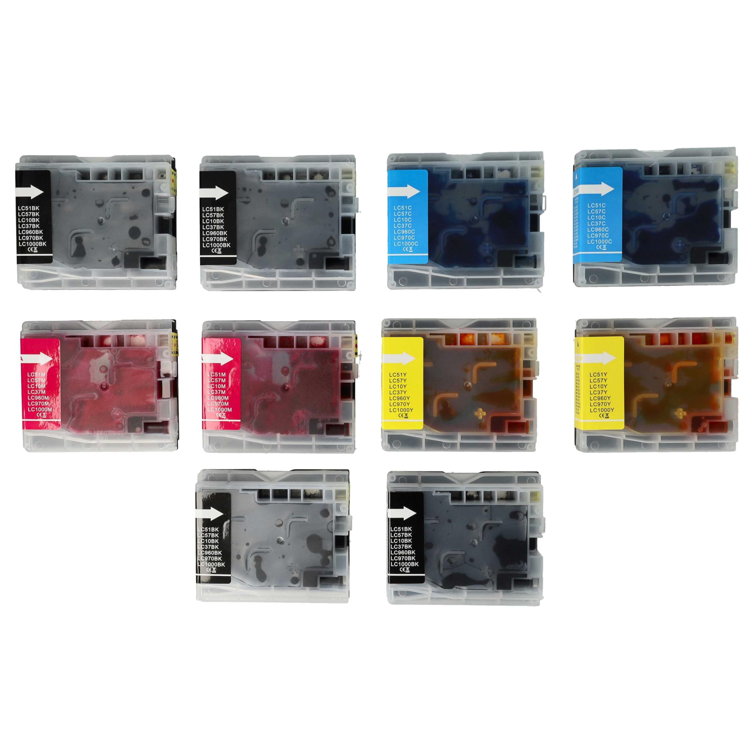 vhbw Cartucce stampante LC-970 LC-1000 10 pezzi per Brother