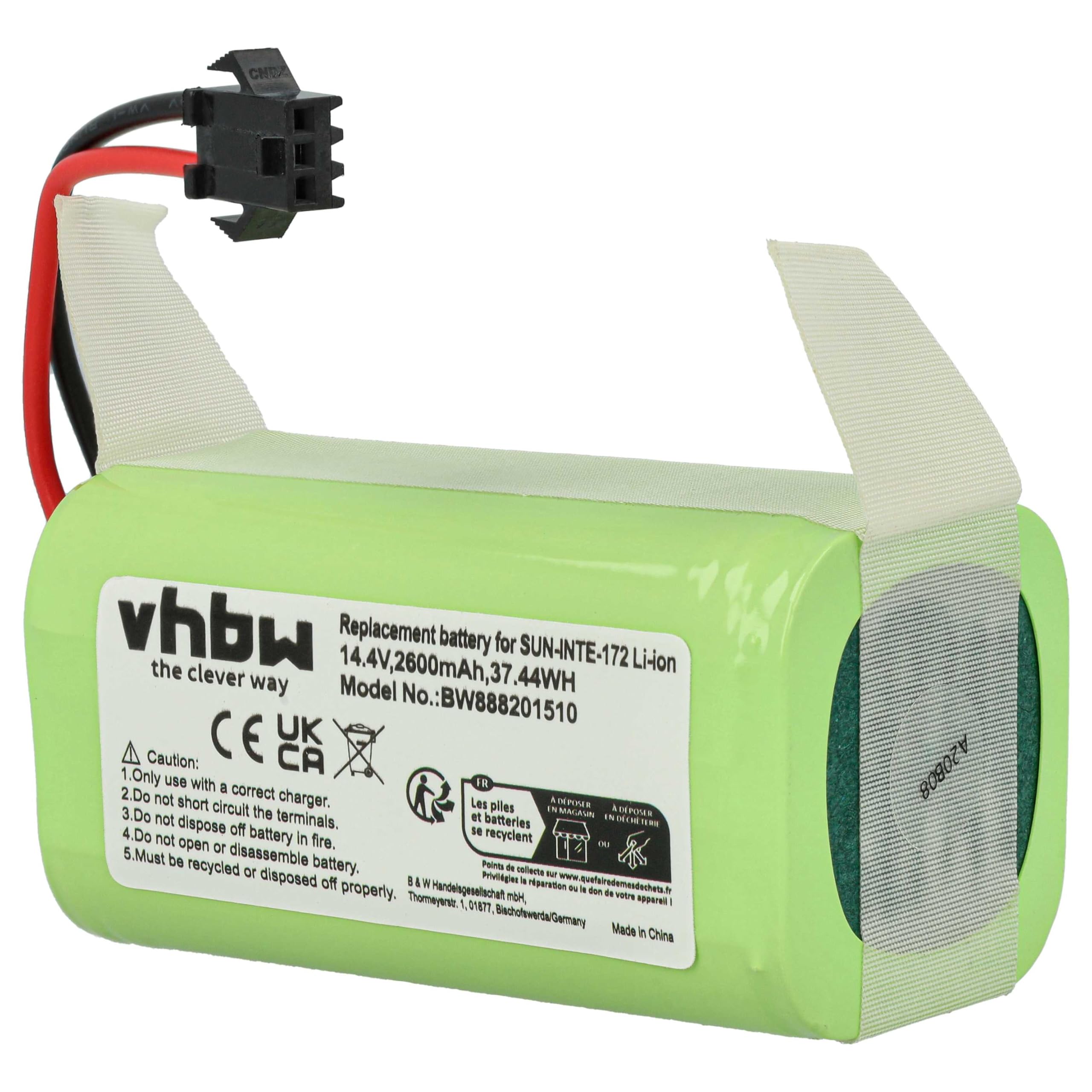 vhbw Batteria Venga VG RVC 3000 Robot 2600mAh 14,4V