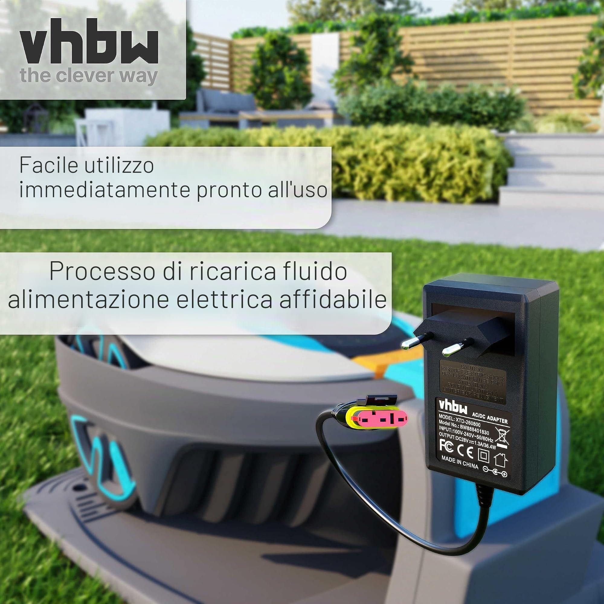 vhbw Alimentatore 28V per Gardena SILENO R100Li stazione