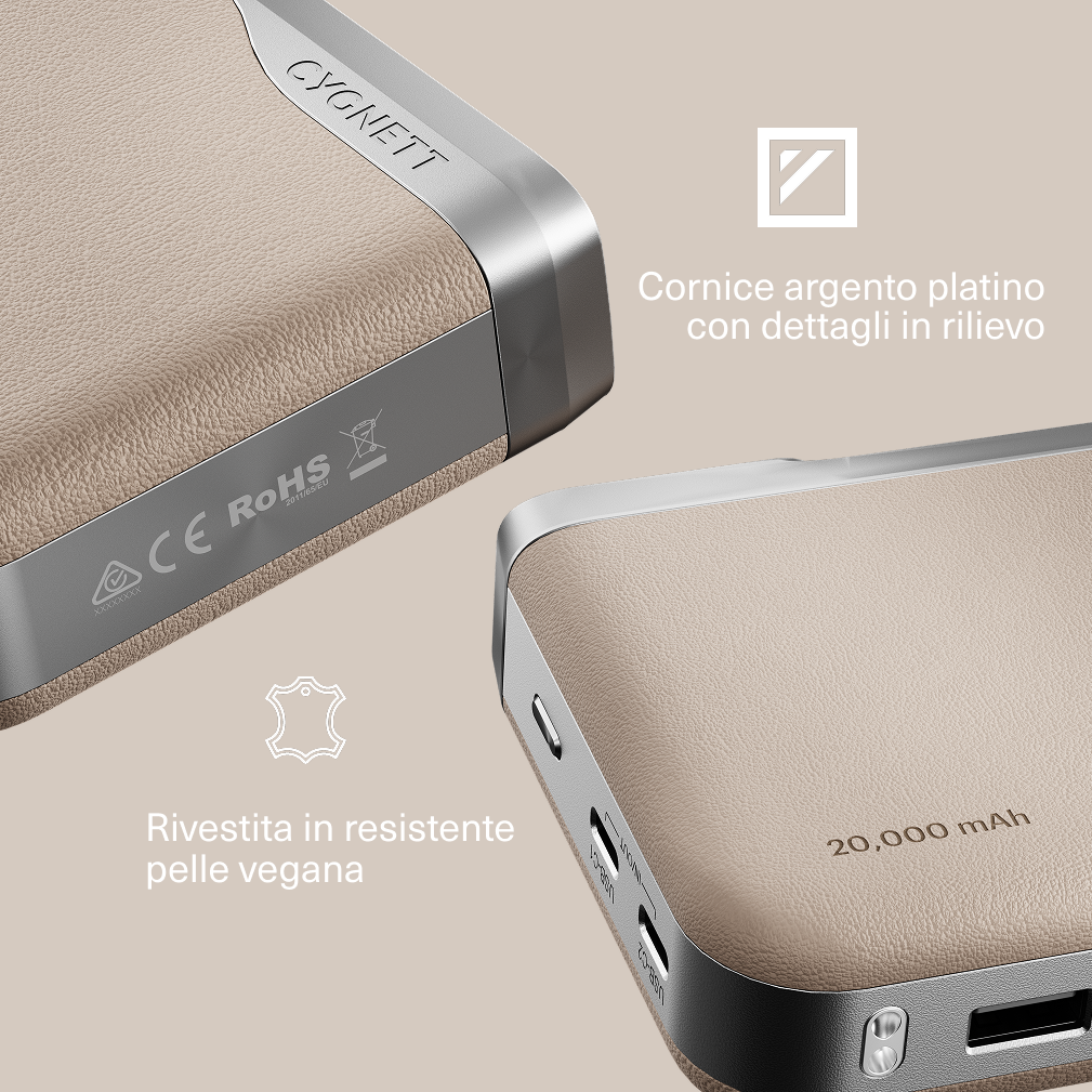 Cygnett Encore Power Bank 20000mAh 65W display digitale
