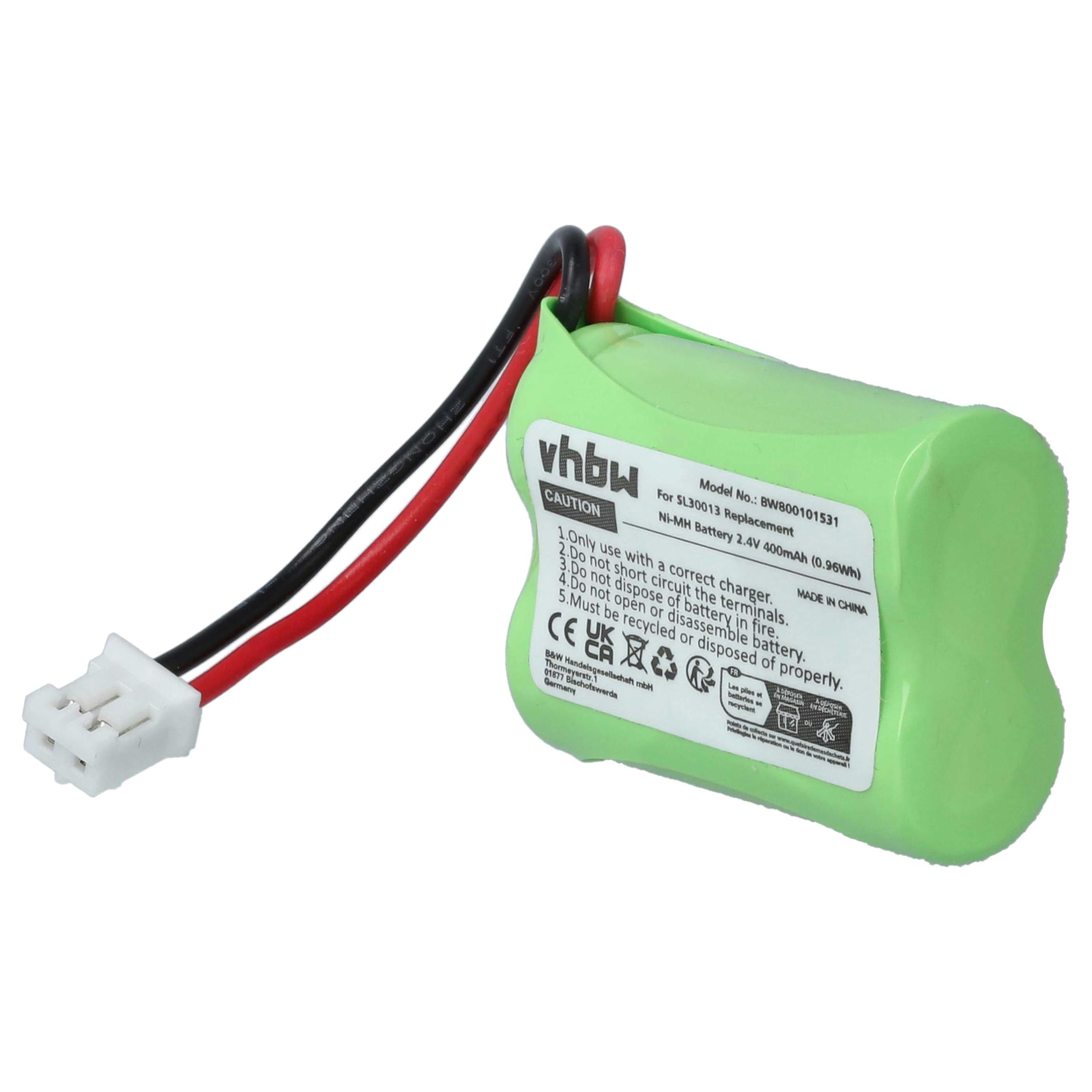 vhbw Batteria cordless per Audioline DECT 7500 400mAh 1x NiMH