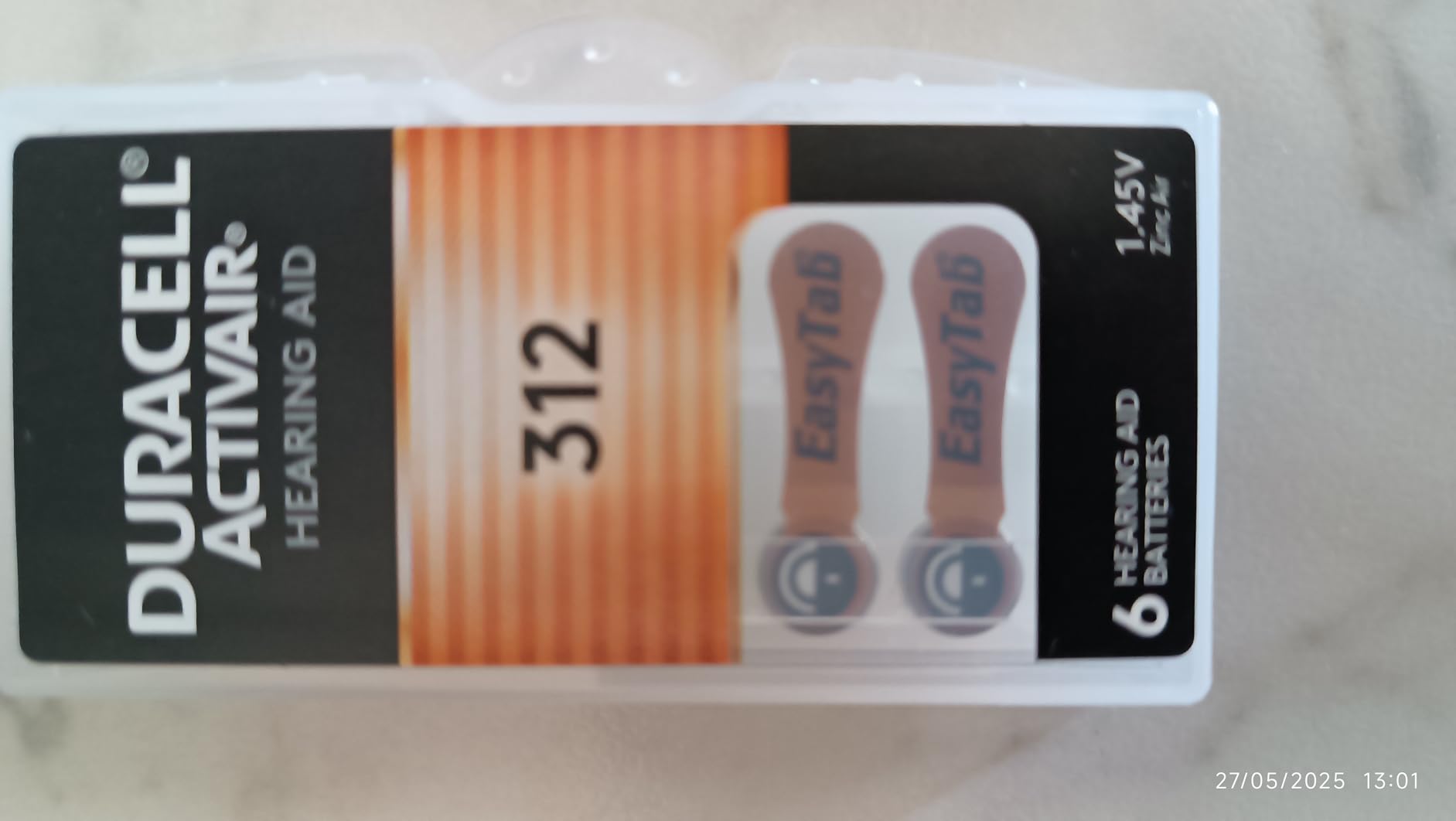 Duracell Activair Batterie Acustici 312 Marroni 60 Pezzi