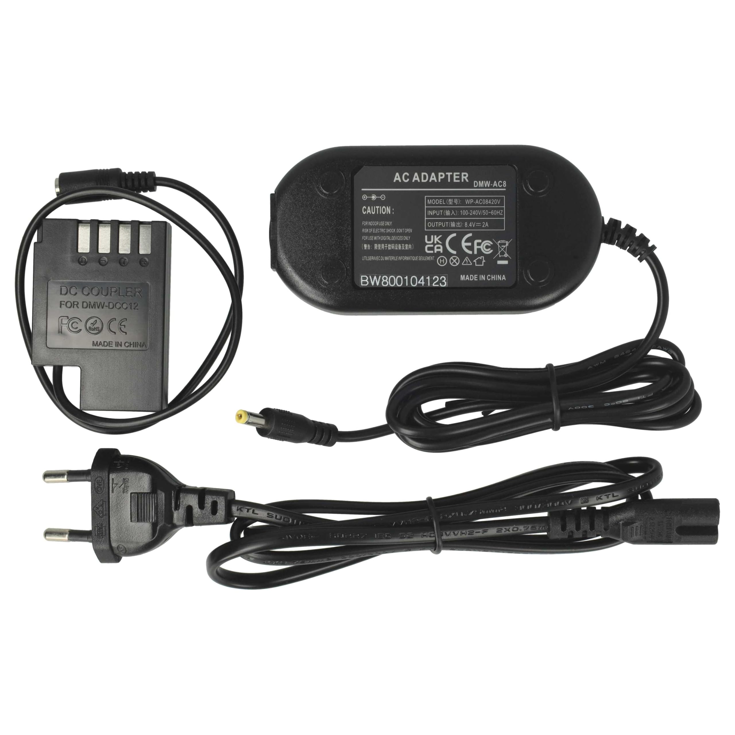 vhbw Alimentatore Fotocamera Panasonic Lumix GH3 GH4 2m