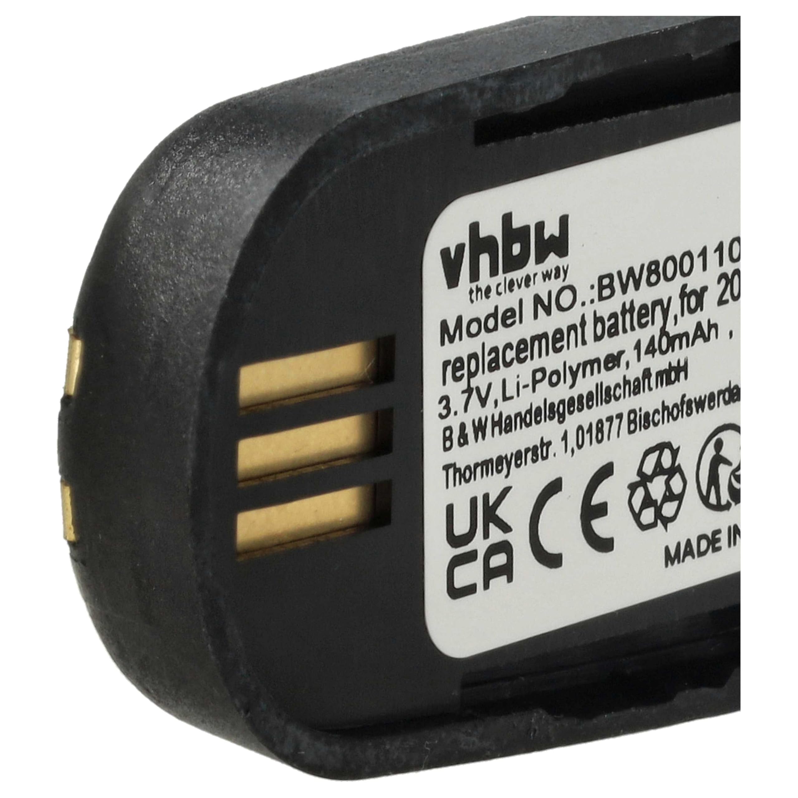 vhbw Batteria Cuffie Plantronics Savi WH500 140mAh Li-Poly