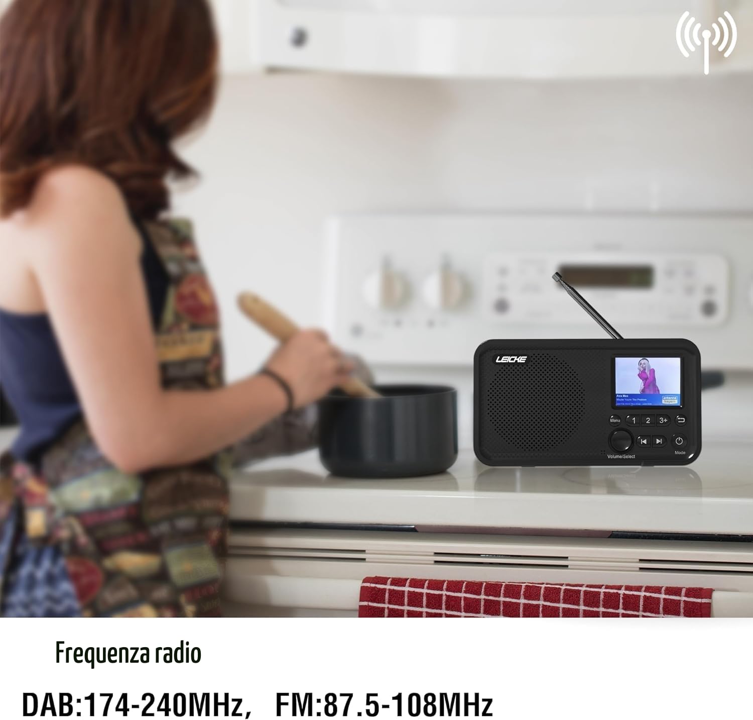 Leicke Radio DAB+ FM Bluetooth Portatile 2000 mAh Display