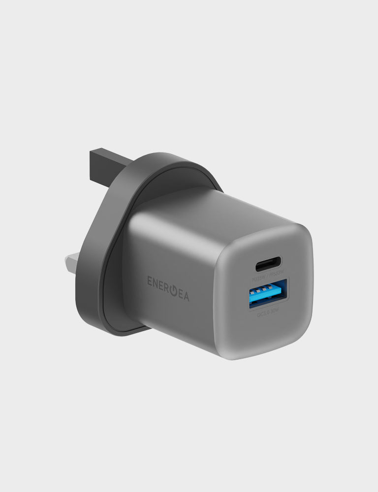 Energea AmpCharge GaN35 UK caricabatterie muro Gunmetal 35W GaN