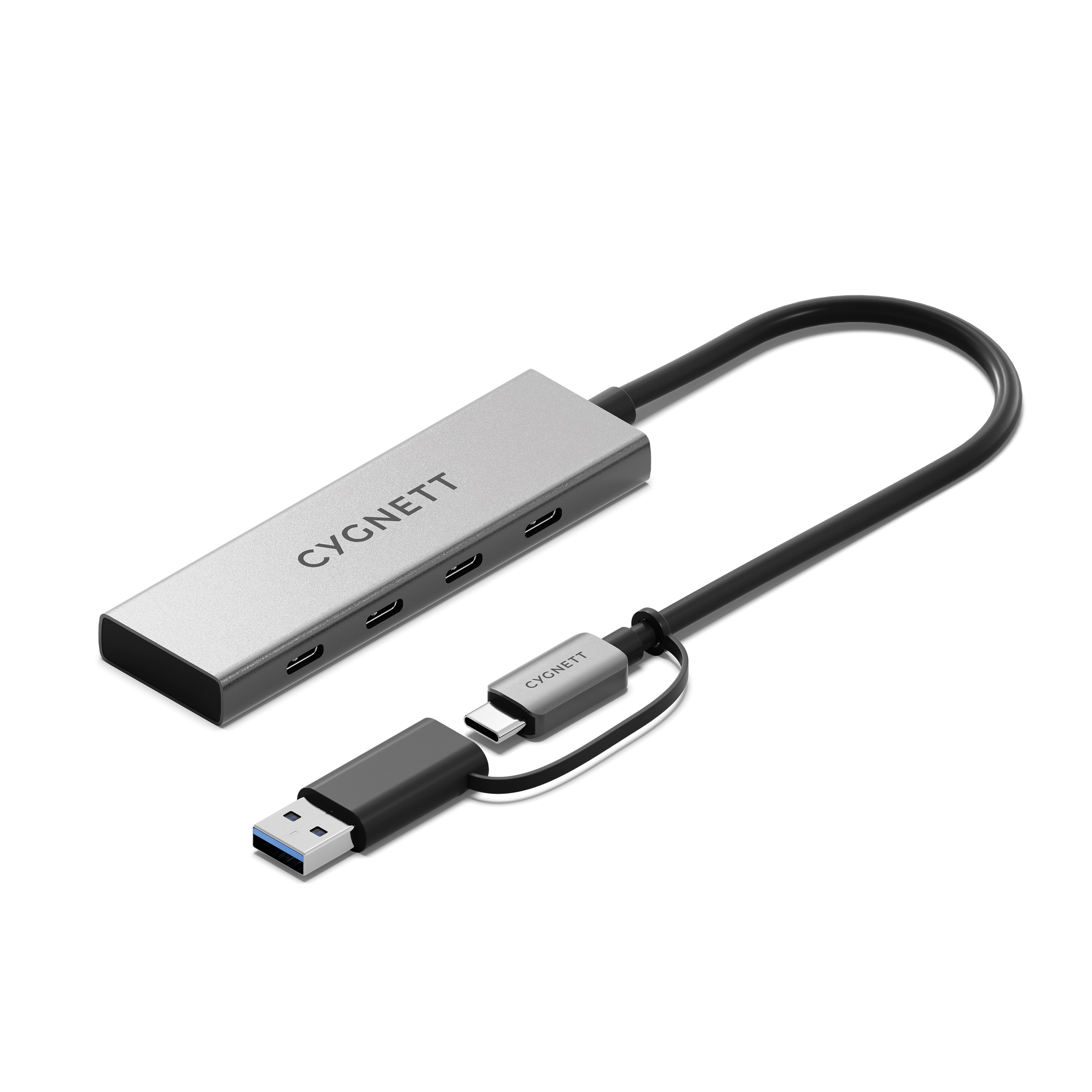 Cygnett Hub USB-C 4-in-1 Hub 4 Porte USB-C Alluminio