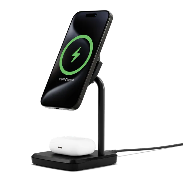 Cygnett ChargeBase Caricatore Wireless Magnetico 2in1 Qi2 15W