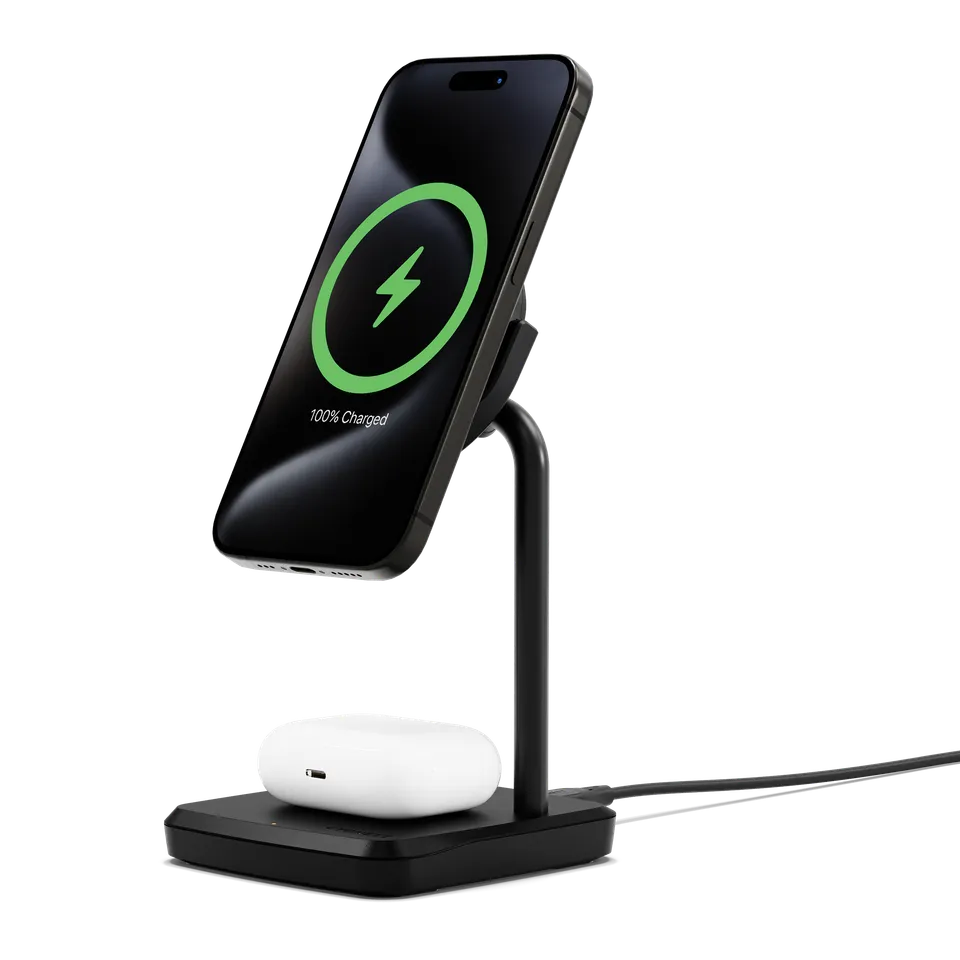 Cygnett ChargeBase Caricatore Wireless Magnetico 2in1 Qi2 15W