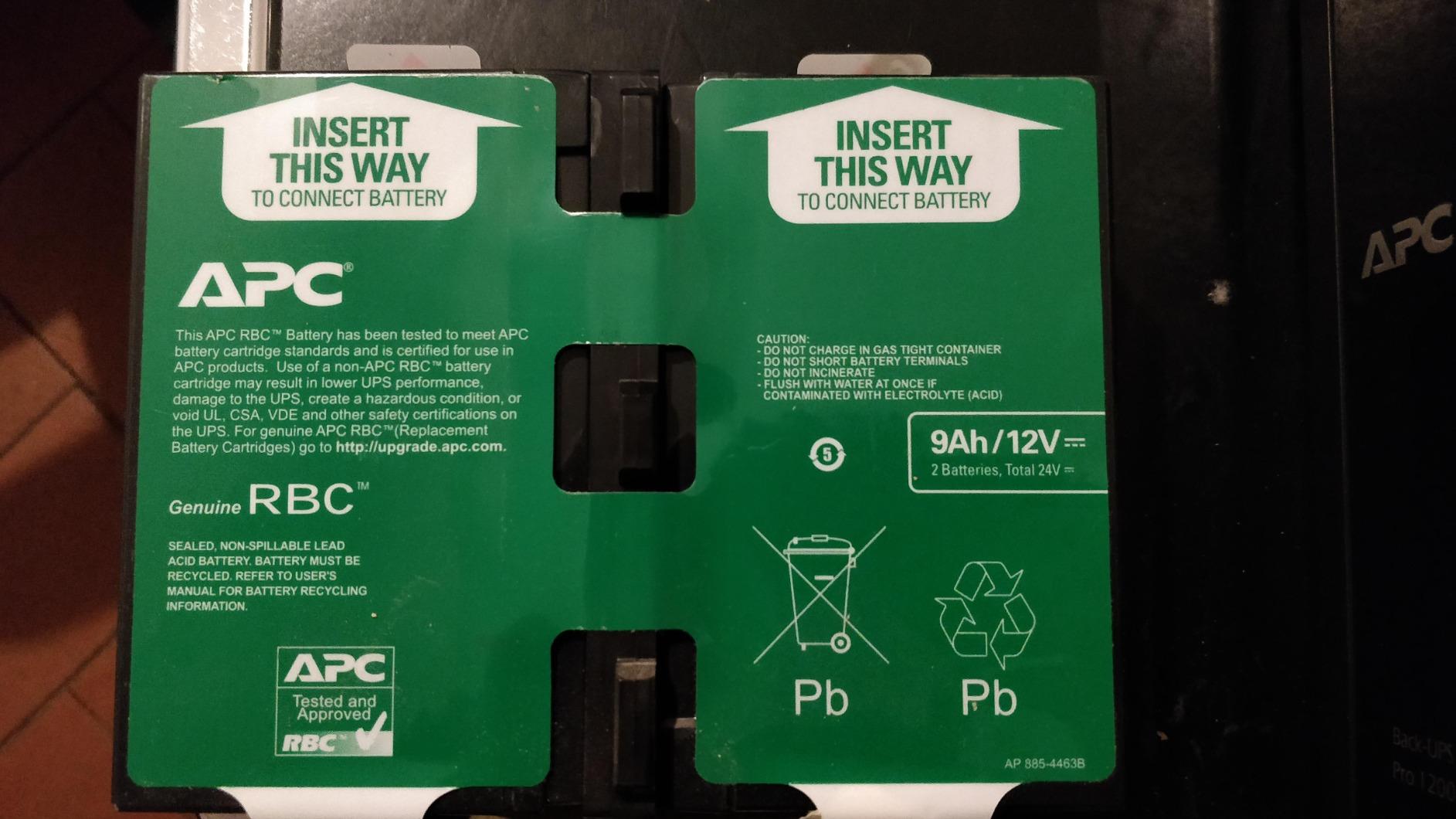 APC APCRBC124 batteria UPS per BR1200GI piombo-acido