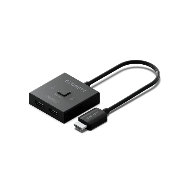 Cygnett Switch HDMI 2-in-1 splitter 4K 60Hz cavo 50 cm