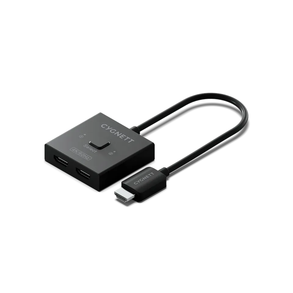 Cygnett Switch HDMI 2-in-1 splitter 4K 60Hz cavo 50 cm