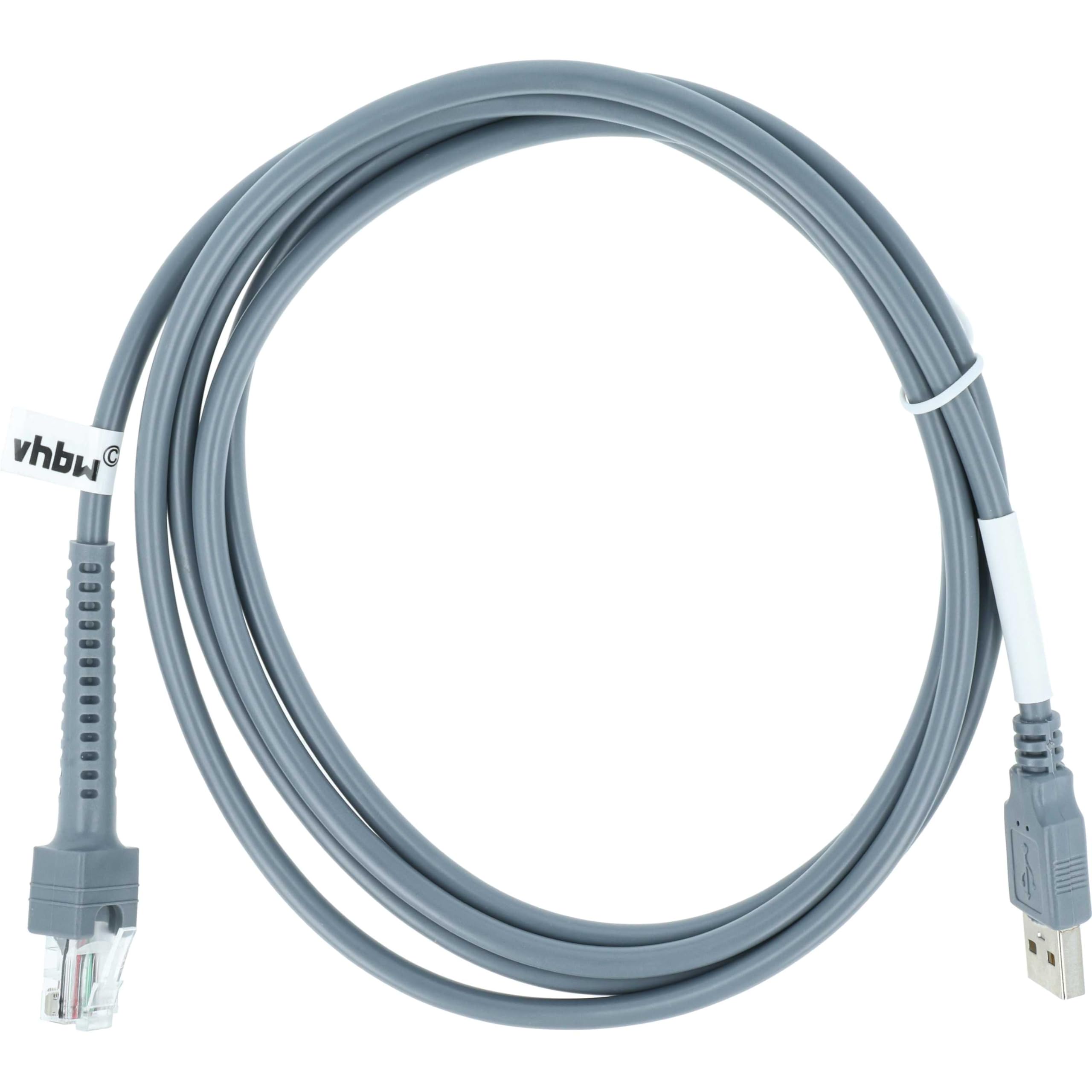 vhbw Cavo Dati USB 2.0 a RJ45 per Zebra DS2208 Grigio 2 m