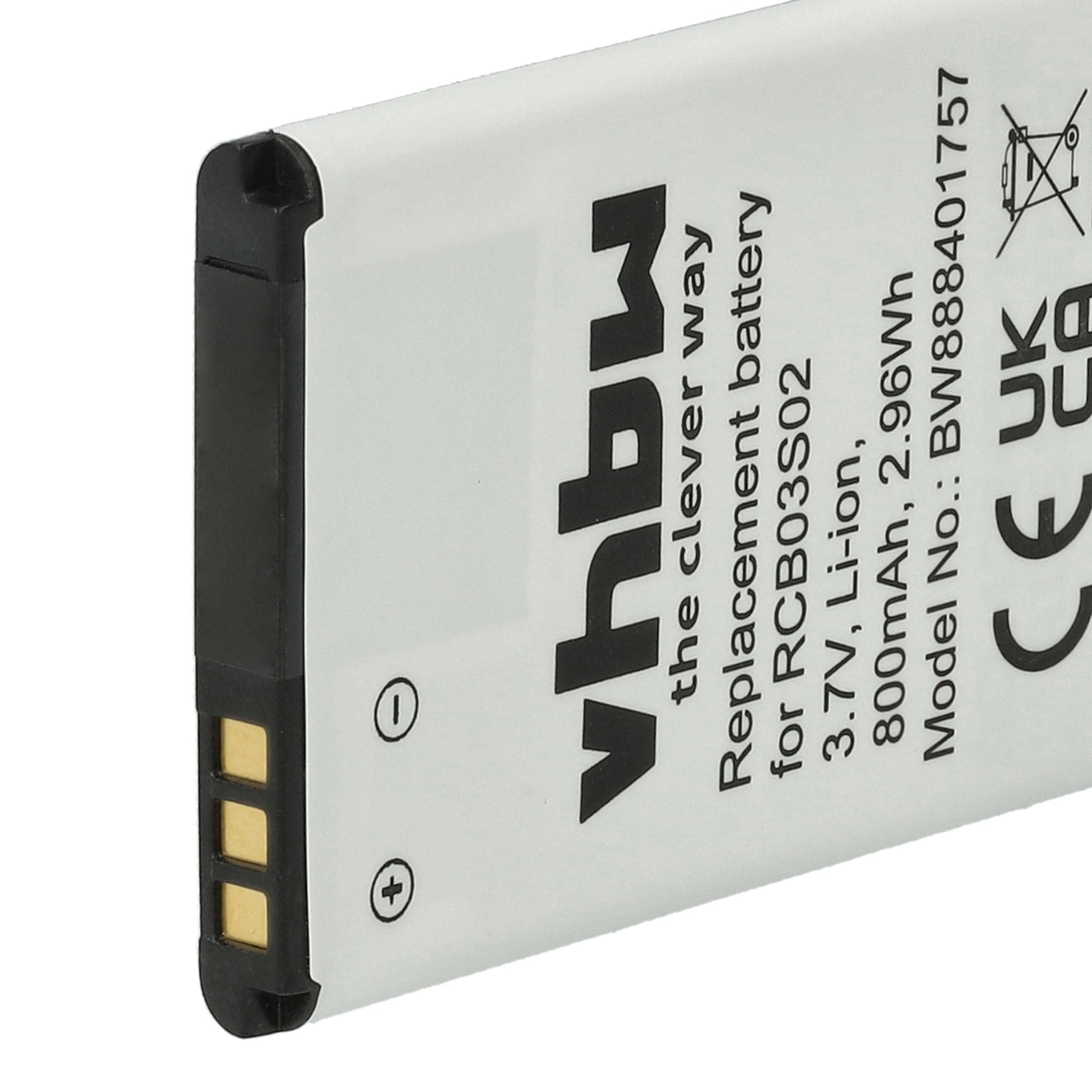 vhbw Batteria RCB03S02 800mAh telefono Swisstone Li-Ion