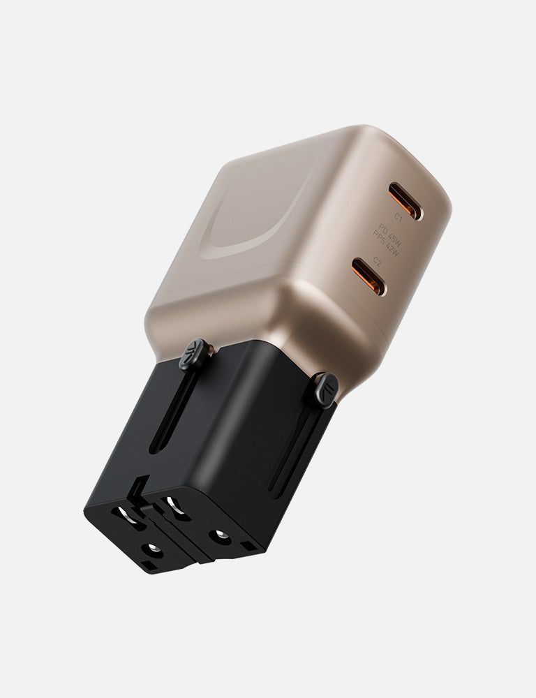 Energea TravelGo Adapter 45 caricatore viaggio 45W 2 USB-C Gunmetal
