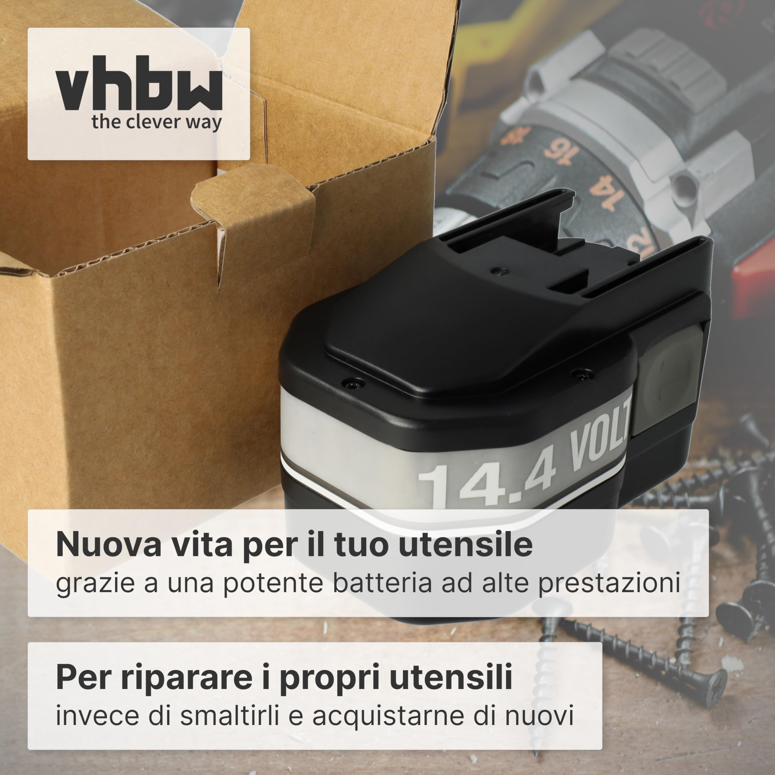 vhbw NiMH batteria 3300mAh 14,4V per Fromm P322