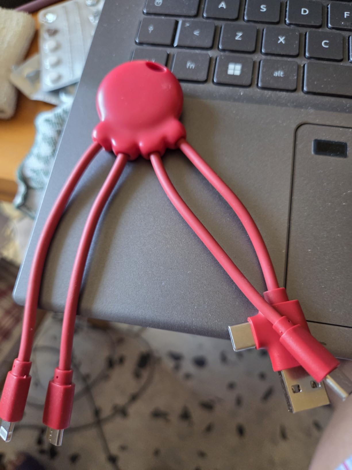 Xoopar Octopus Cavo Multi USB 4in1 plastica oceano nero