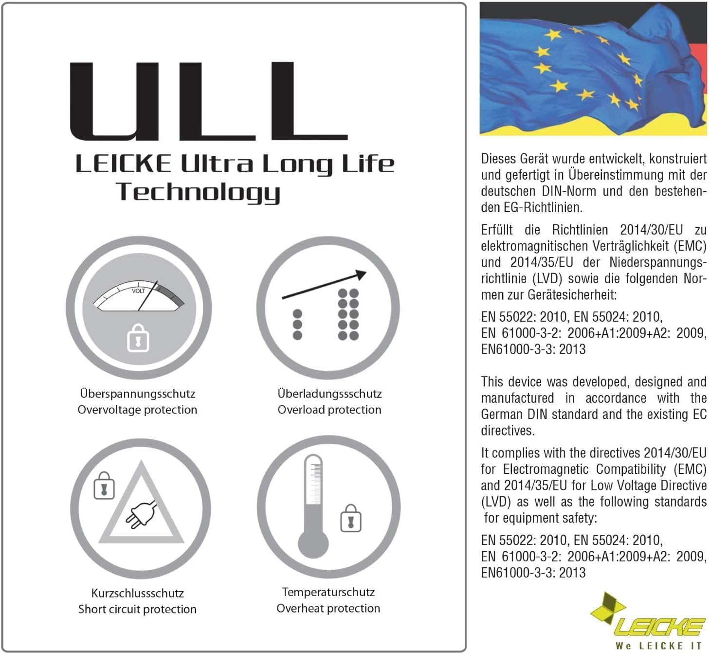Leicke Alimentatore 12V 6A 72W 5,5x2,1mm LED NAS