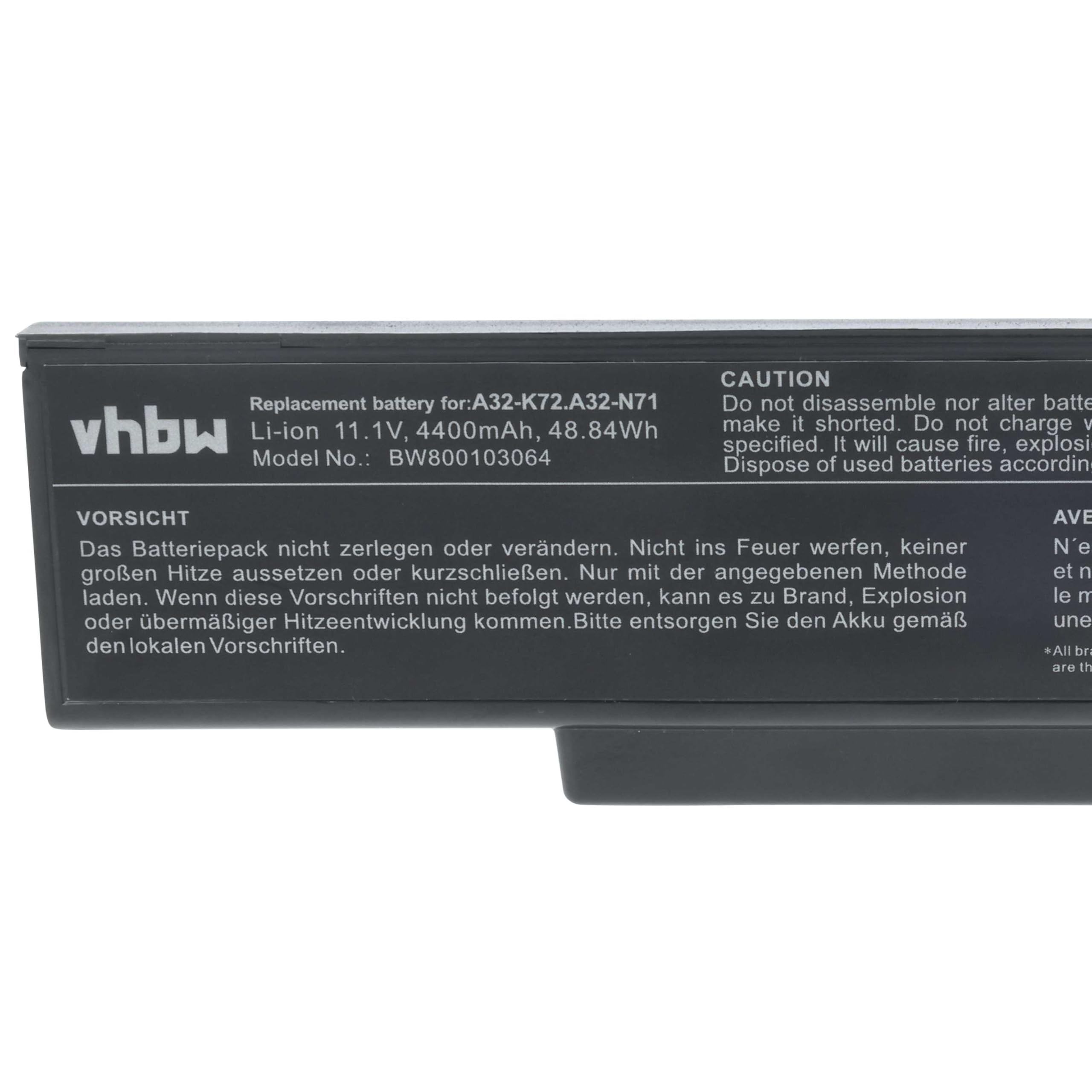 vhbw batteria notebook Asus X72 A32-K72 4400mAh