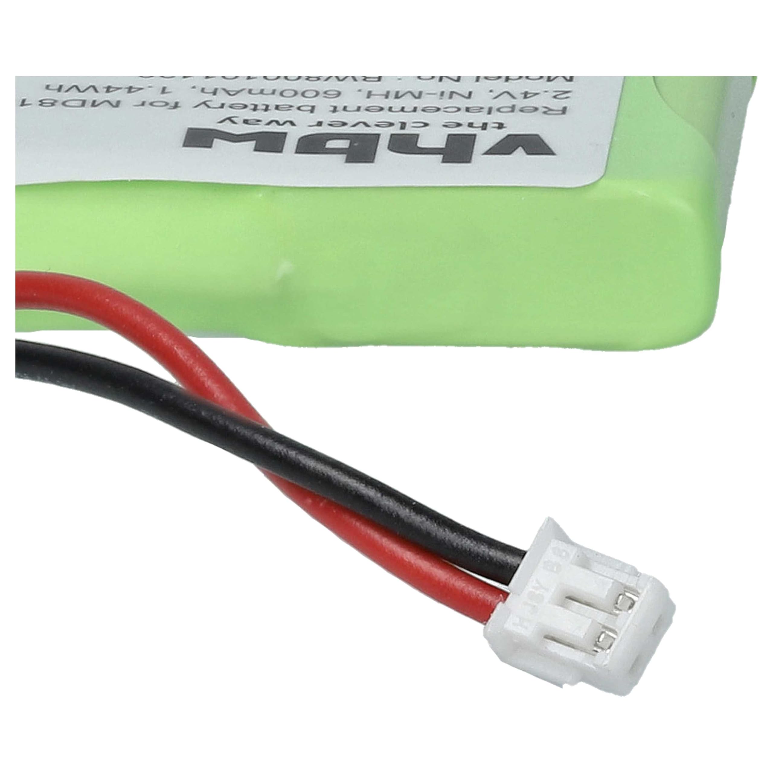 vhbw Batteria cordless 2,4V 600mAh per Sinus A201