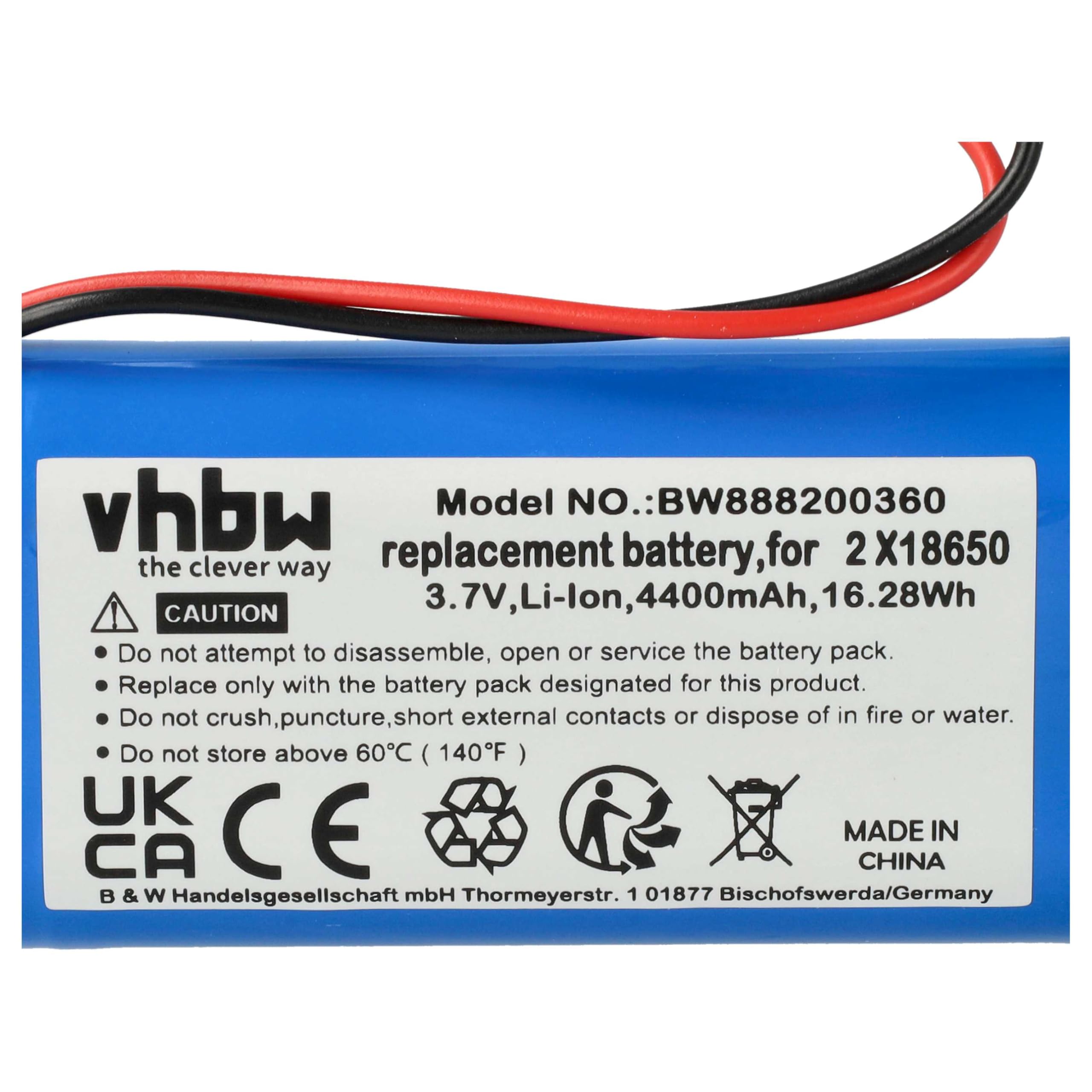 vhbw batteria lampada Zafferano Poldina 4400mAh 5 pezzi