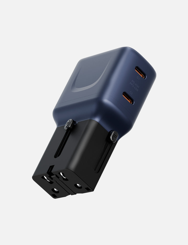 Energea TravelGo Adapter 45 caricatore viaggio 45W 2 USB-C Gunmetal