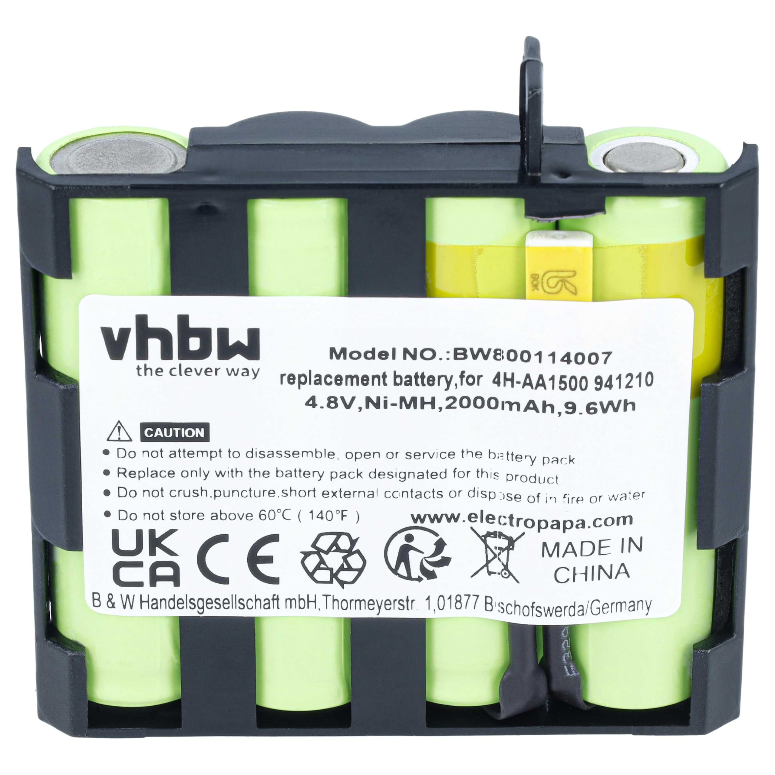 vhbw Batteria Compex Edge US Elettrostimolatore NiMH
