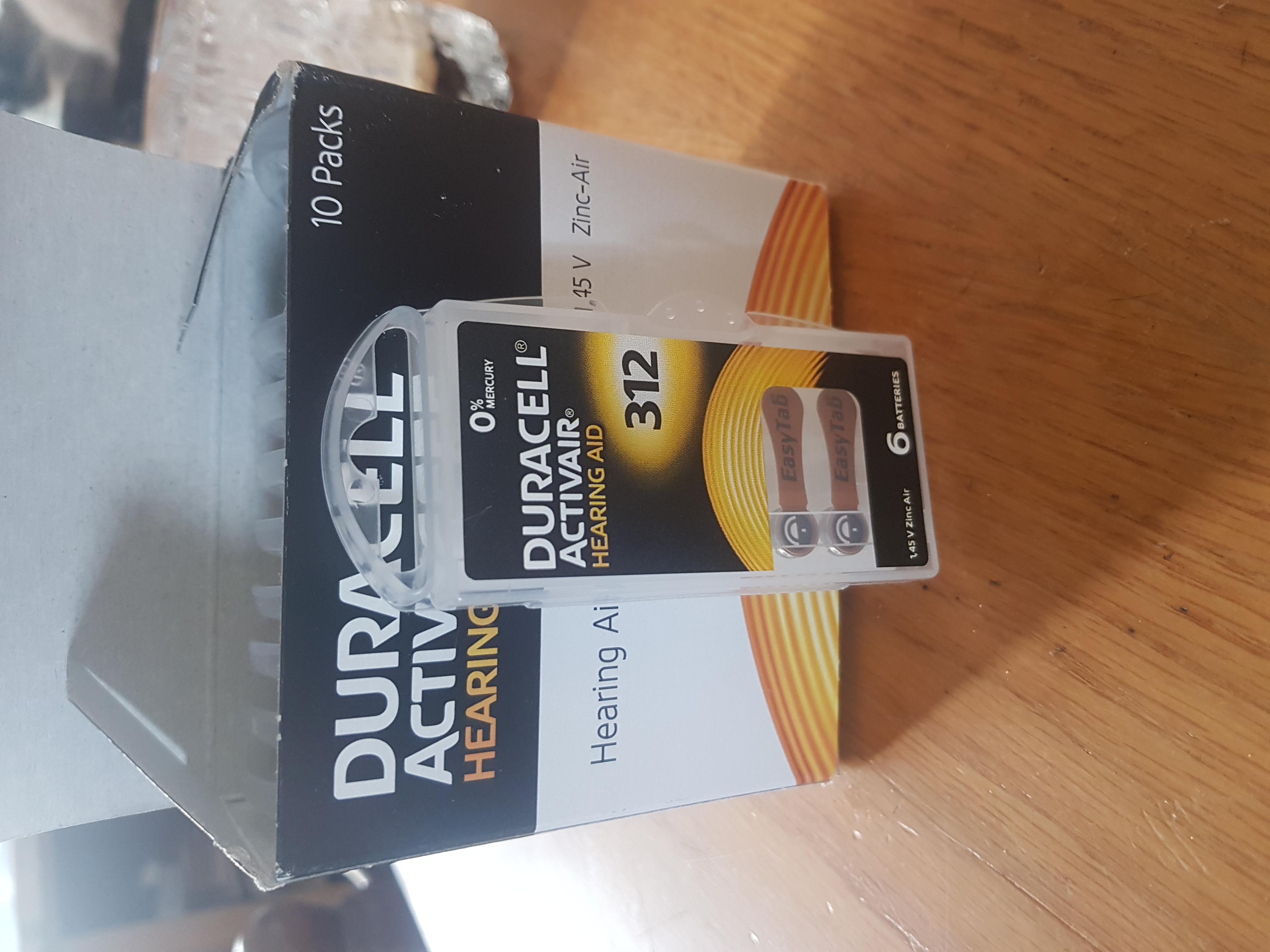 Duracell Easytab 312 Batterie Apparecchi Acustici 60 Pezzi Zinco-Aria