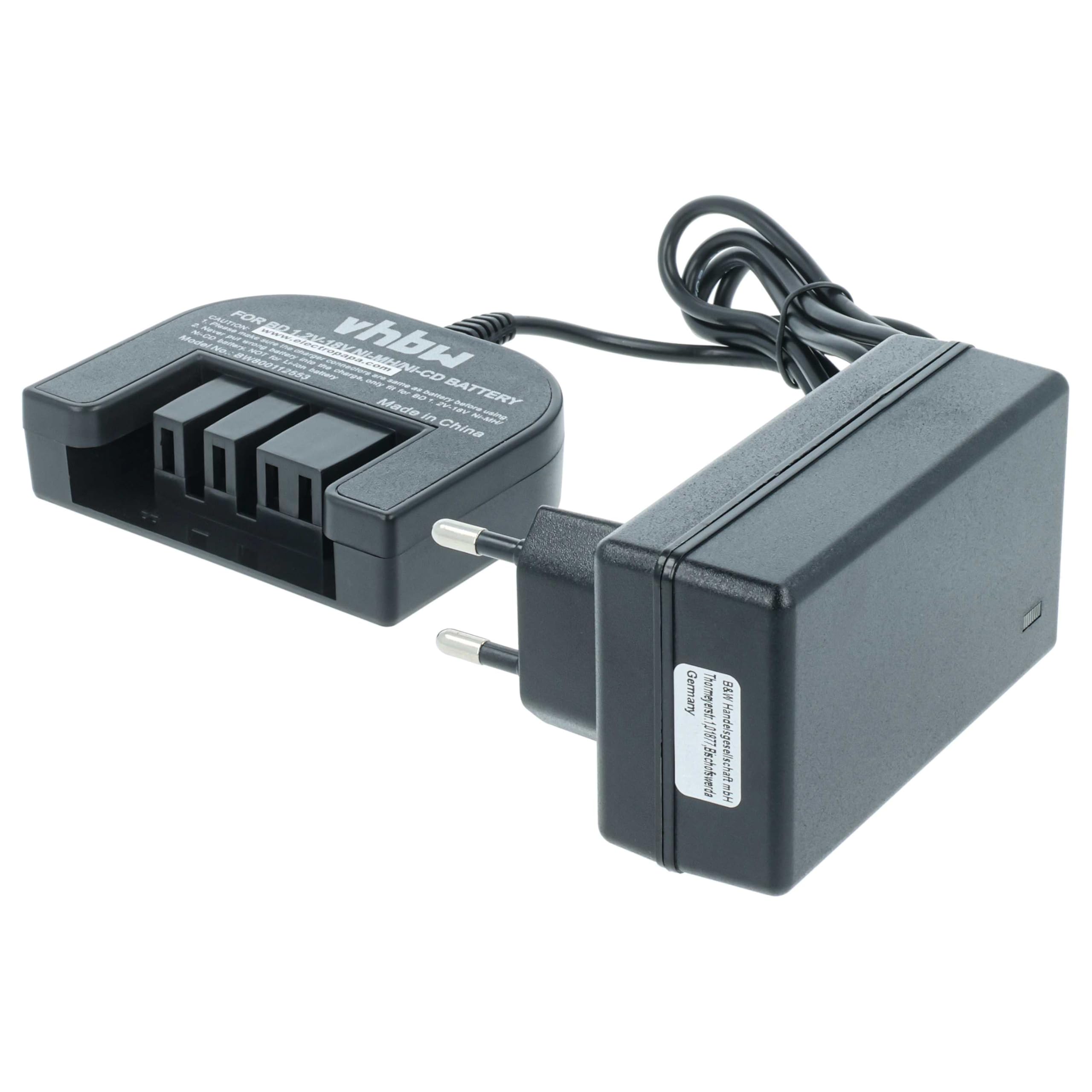 vhbw caricabatterie utensili per Black Decker HP12KD 1,2-18V