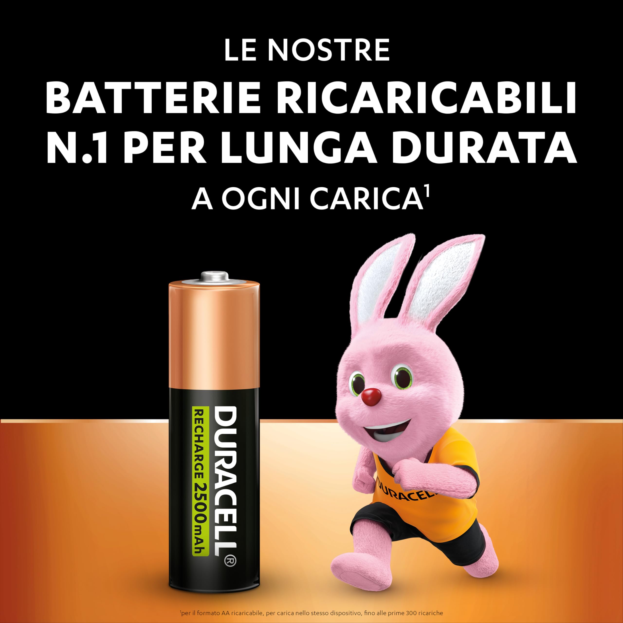 Duracell AA batterie ricaricabili 2500mAh 4 pezzi NiMH