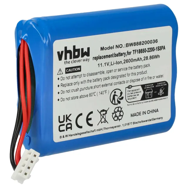 vhbw Batteria speaker 2600mAh 11,1V per Marshall Stockwell