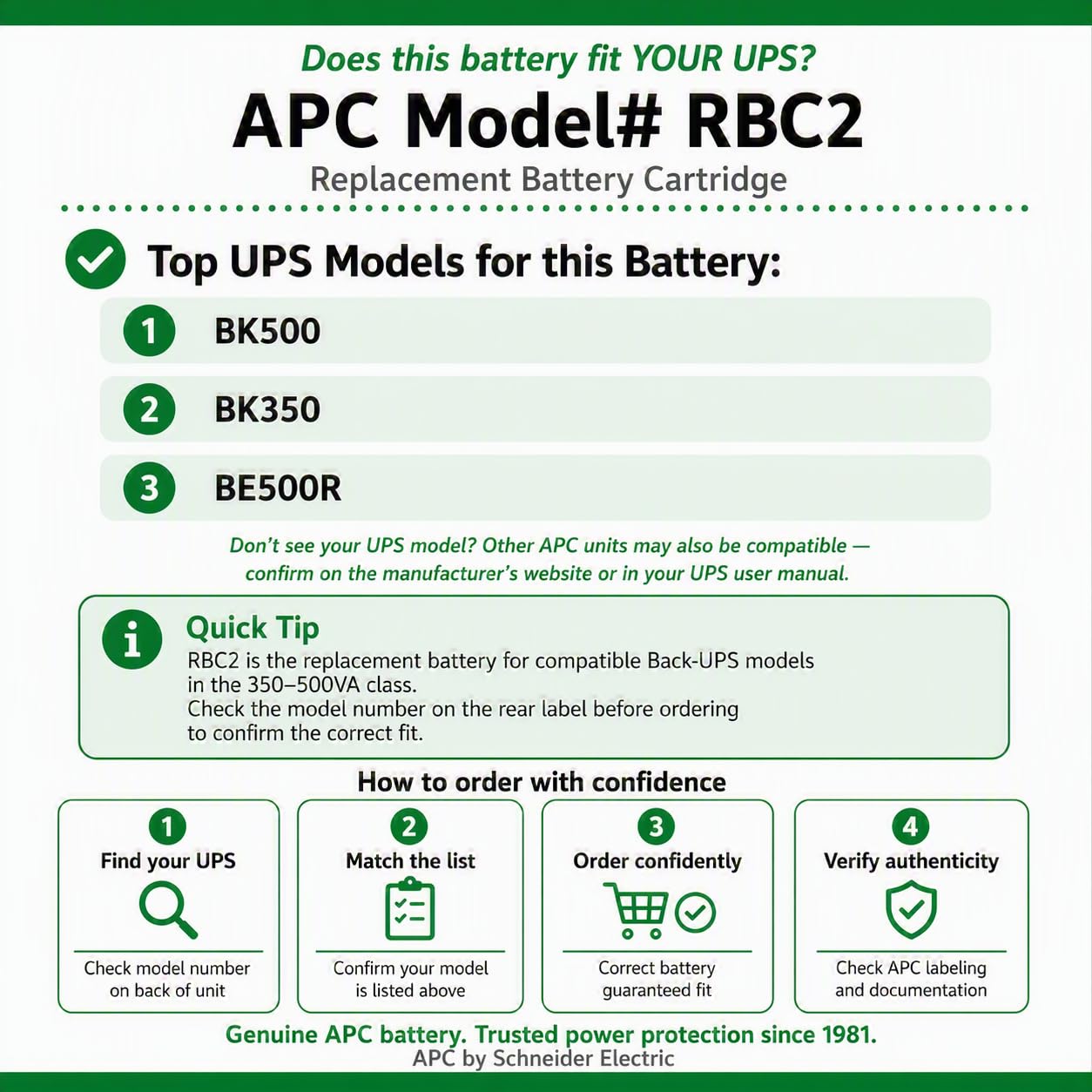 APC RBC2 batteria UPS piombo-acido sigillata
