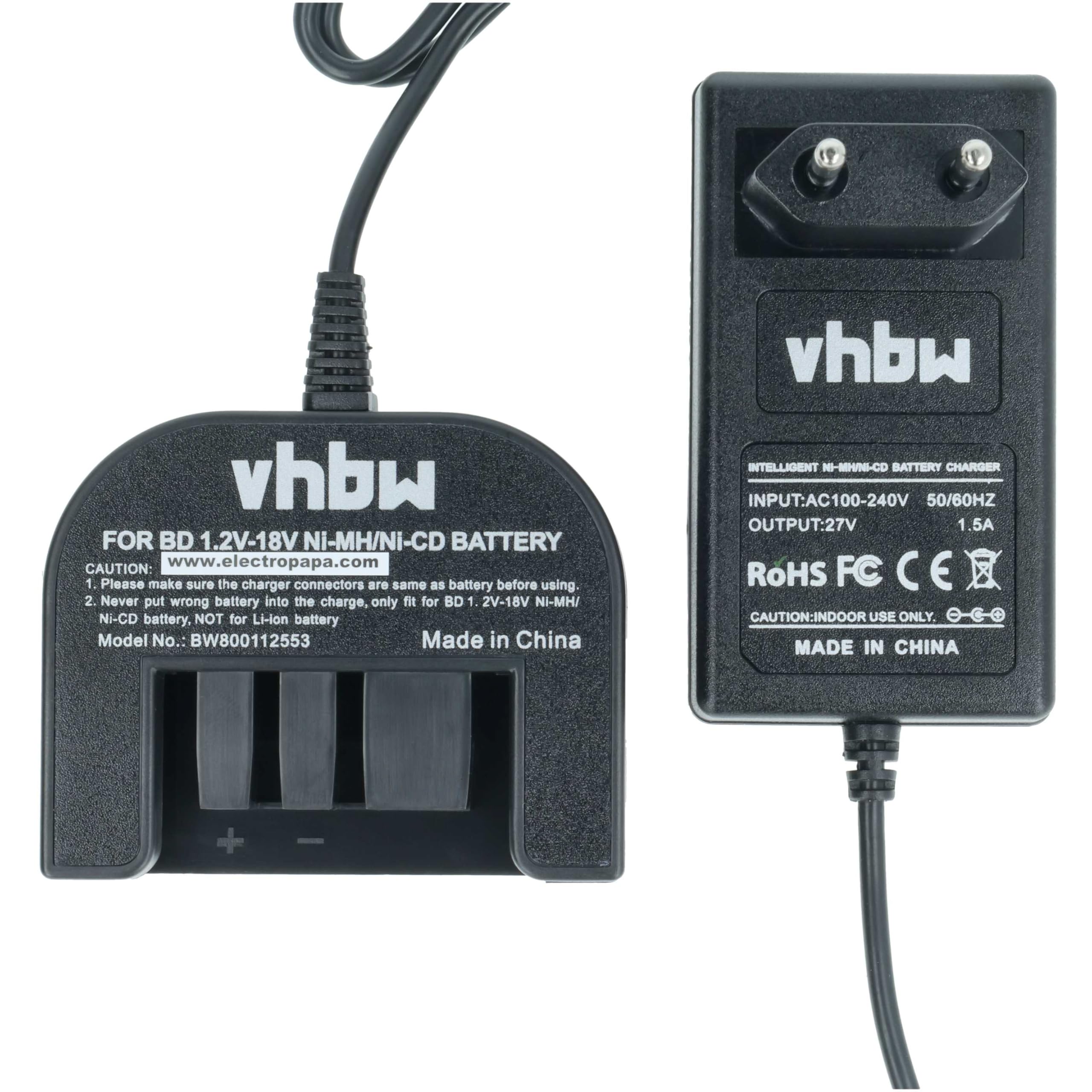 vhbw caricabatterie utensili per Black Decker HP12KD 1,2-18V