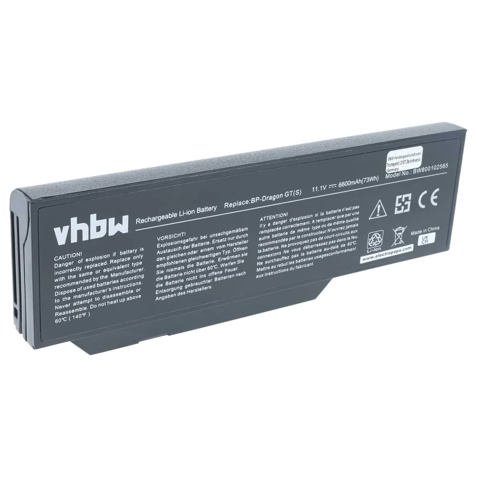 vhbw Akoya E8410 batteria notebook 6600mAh 11,1V Li-Ion