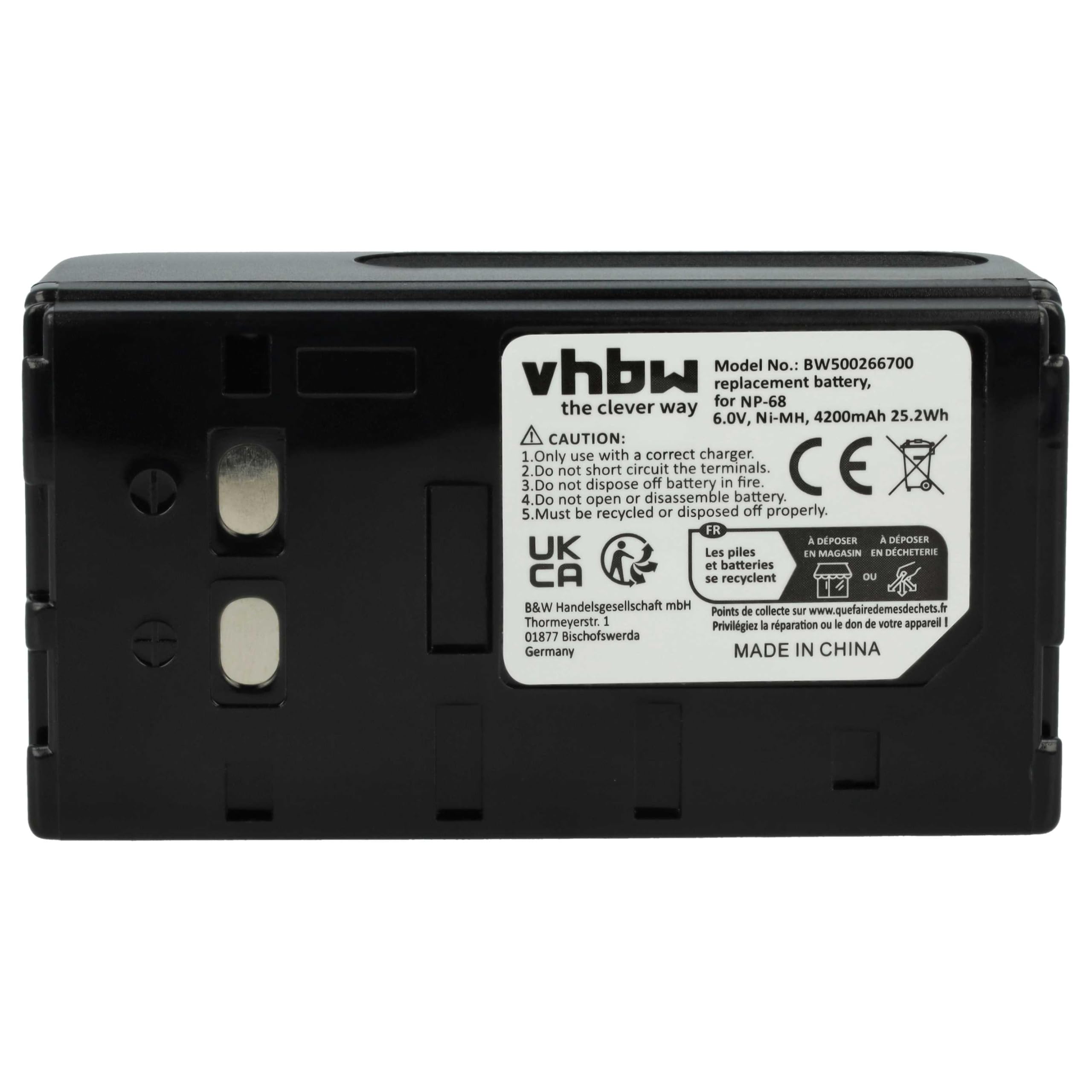 vhbw Batteria CCD-F150 fotocamera 4000mAh 6V NiMH