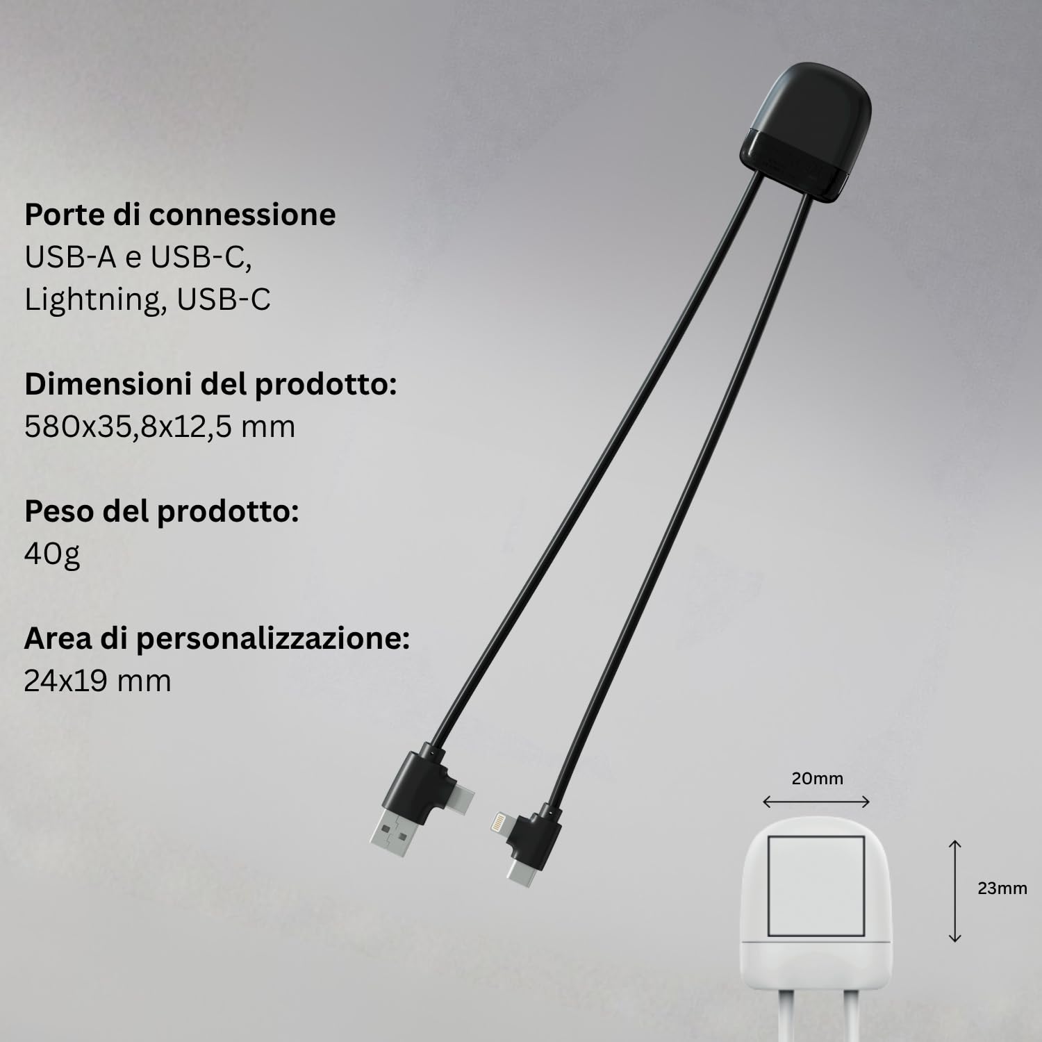 Xoopar ICE-C cavo USB 1m nero USB-C Lightning CarPlay