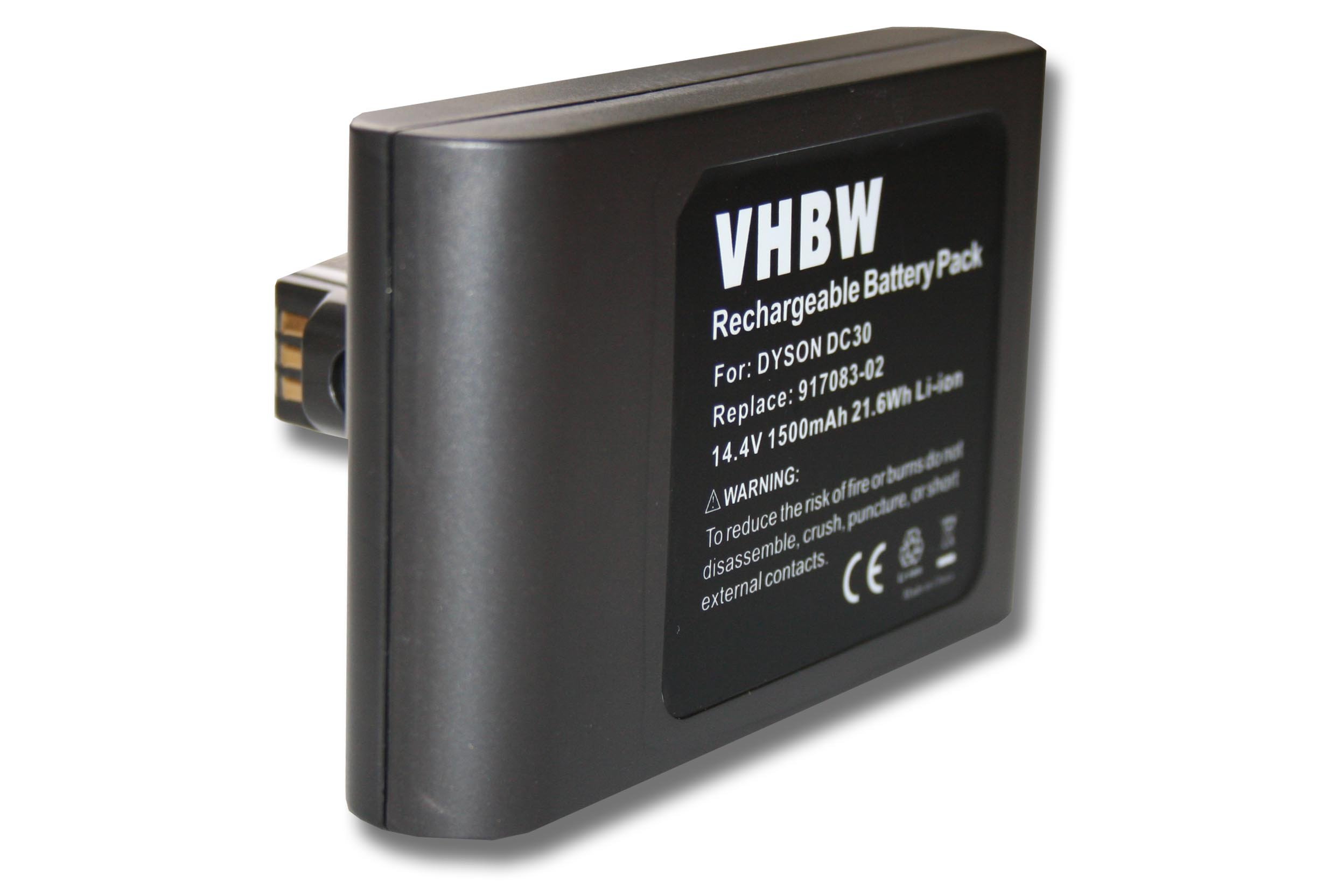 vhbw Batteria DC30 aspirapolvere 1500mAh 14,4V Li-Ion