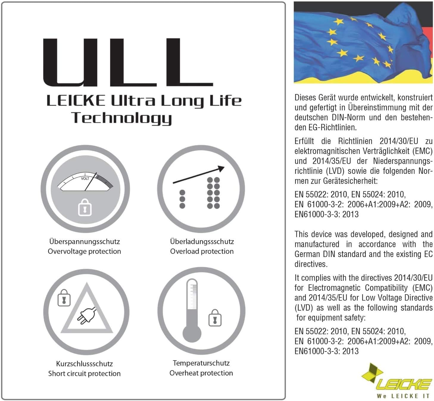 Leicke Alimentatore Universale 5V 1A 5W alimentatore 5,5x2,5mm