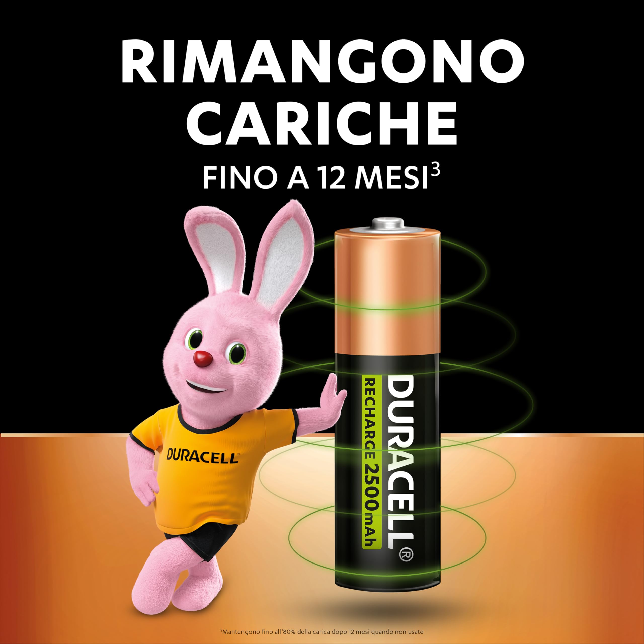 Duracell AA batterie ricaricabili 2500mAh 4 pezzi NiMH