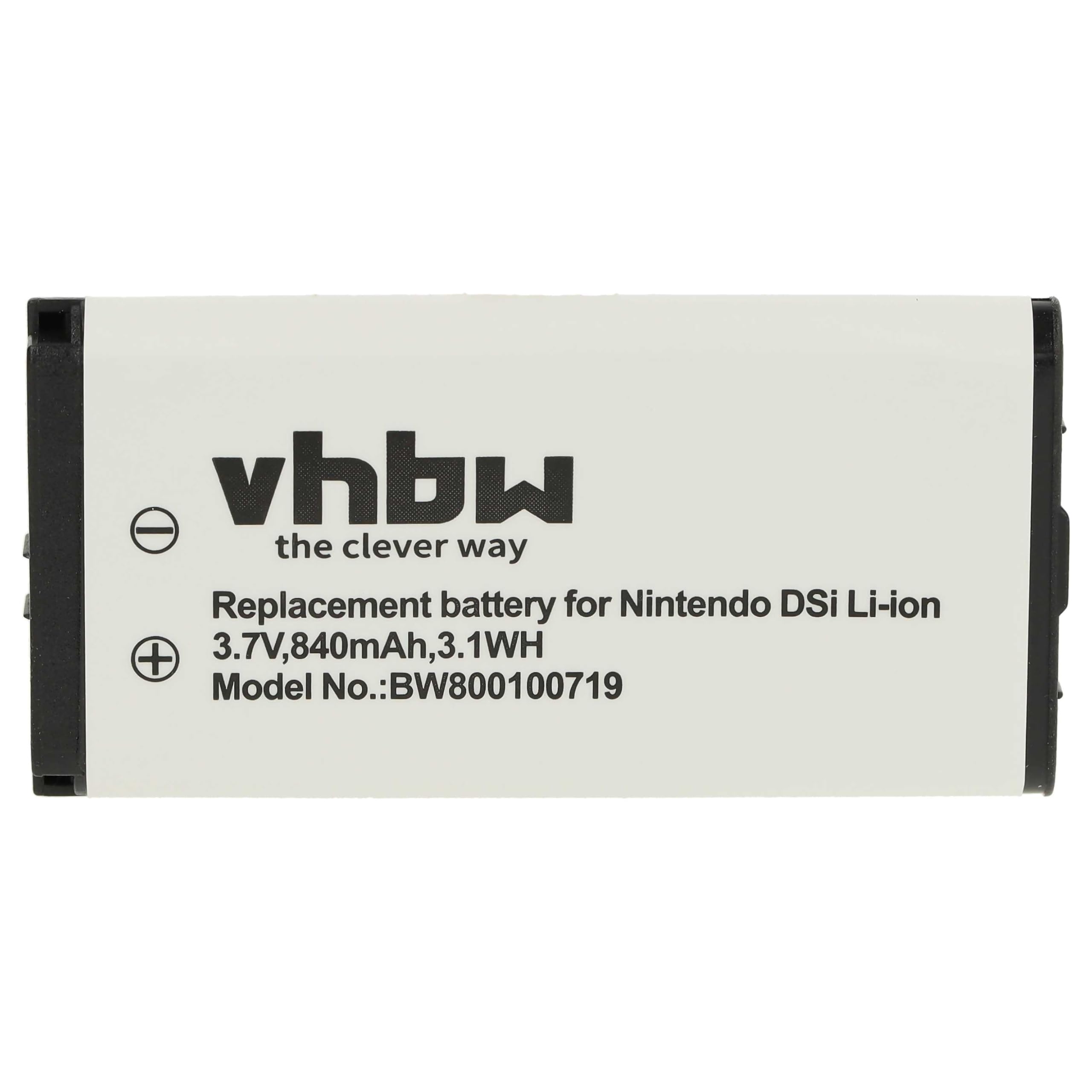 vhbw Batteria per Nintendo DSi 840mAh Li-Ion