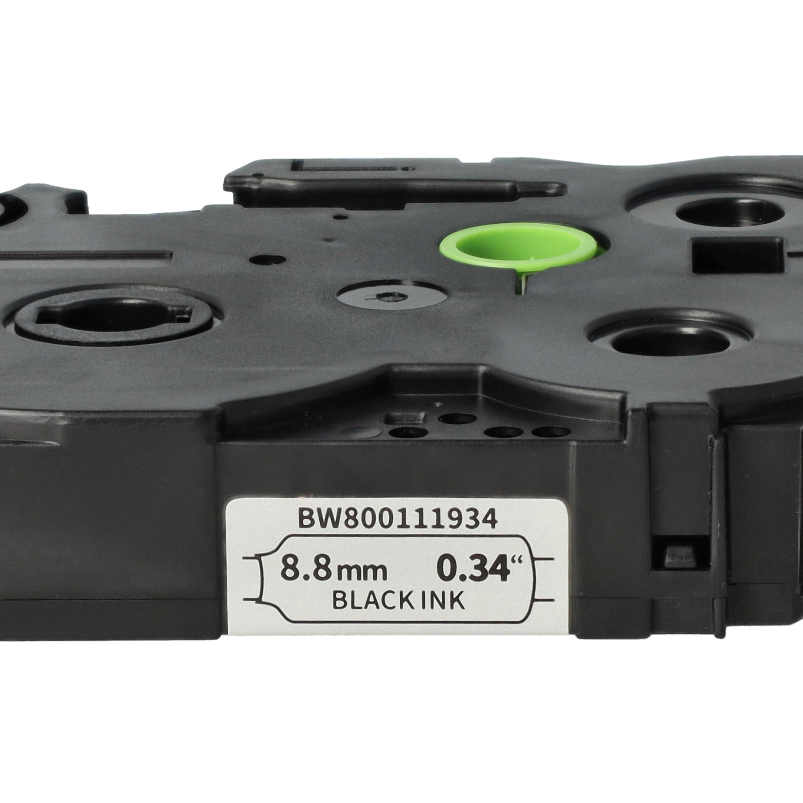 vhbw HSE-221 tubo termoretrattile 8,8mm nero su bianco