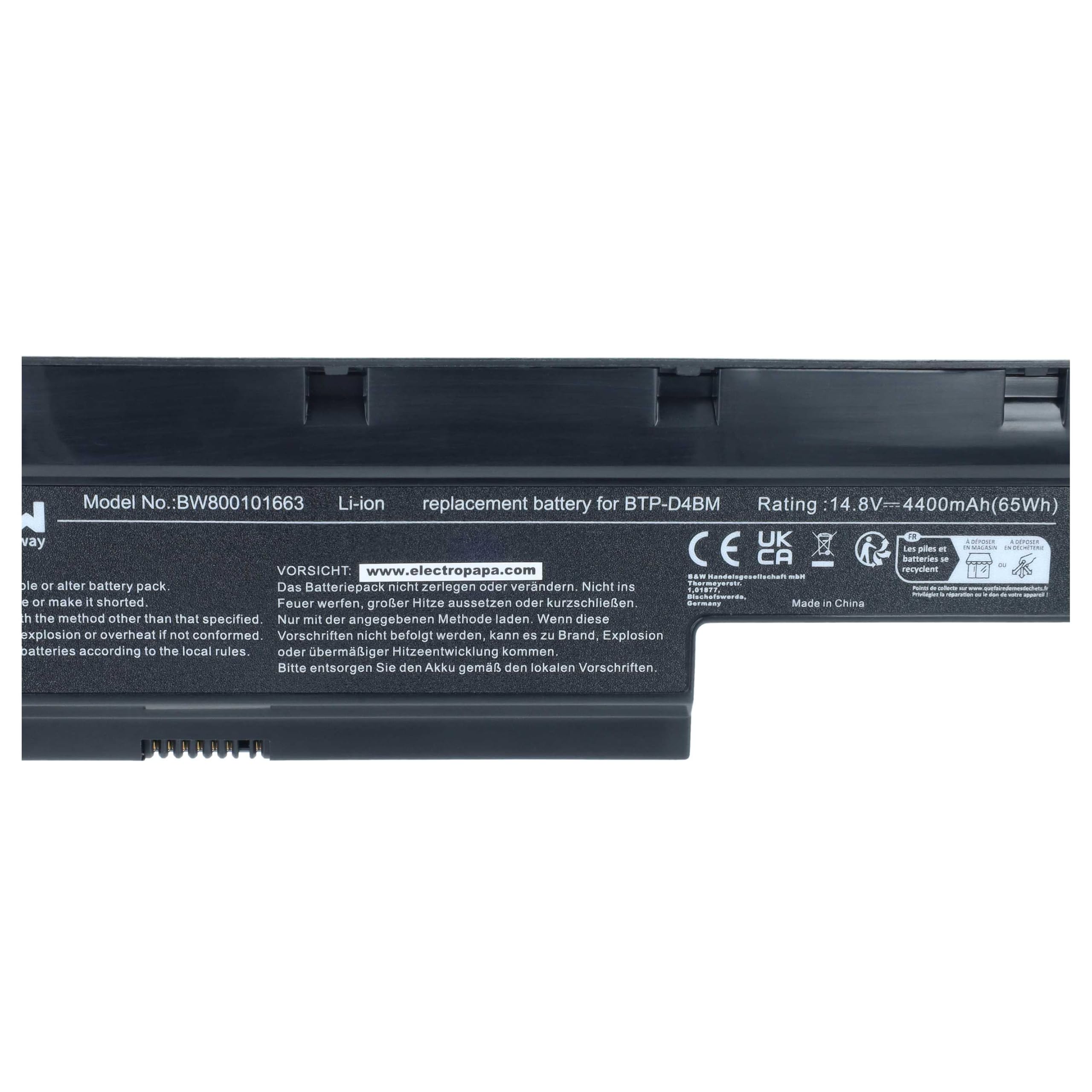 vhbw Batteria per Medion Akoya E7212 4400mAh Li-Ion