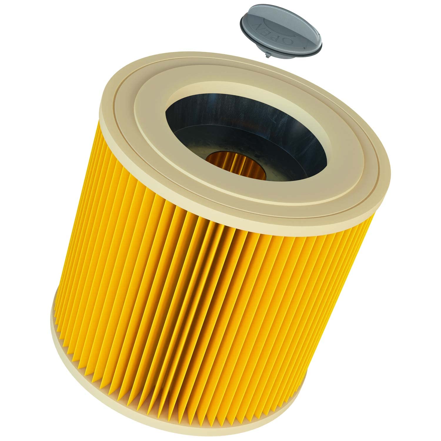 vhbw Filtro pieghe piatte Kärcher WD 3.200 aspirapolvere giallo F9