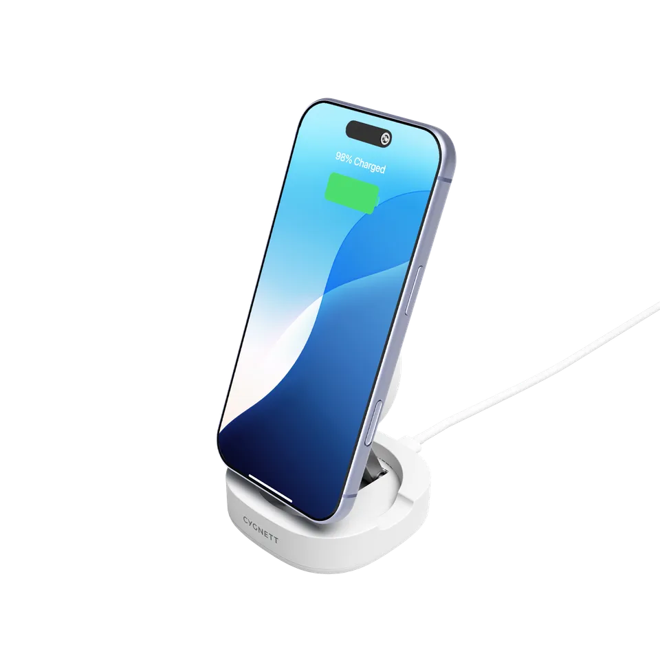 Cygnett ChargeBase Qi2 Caricatore Wireless Pieghevole 15W