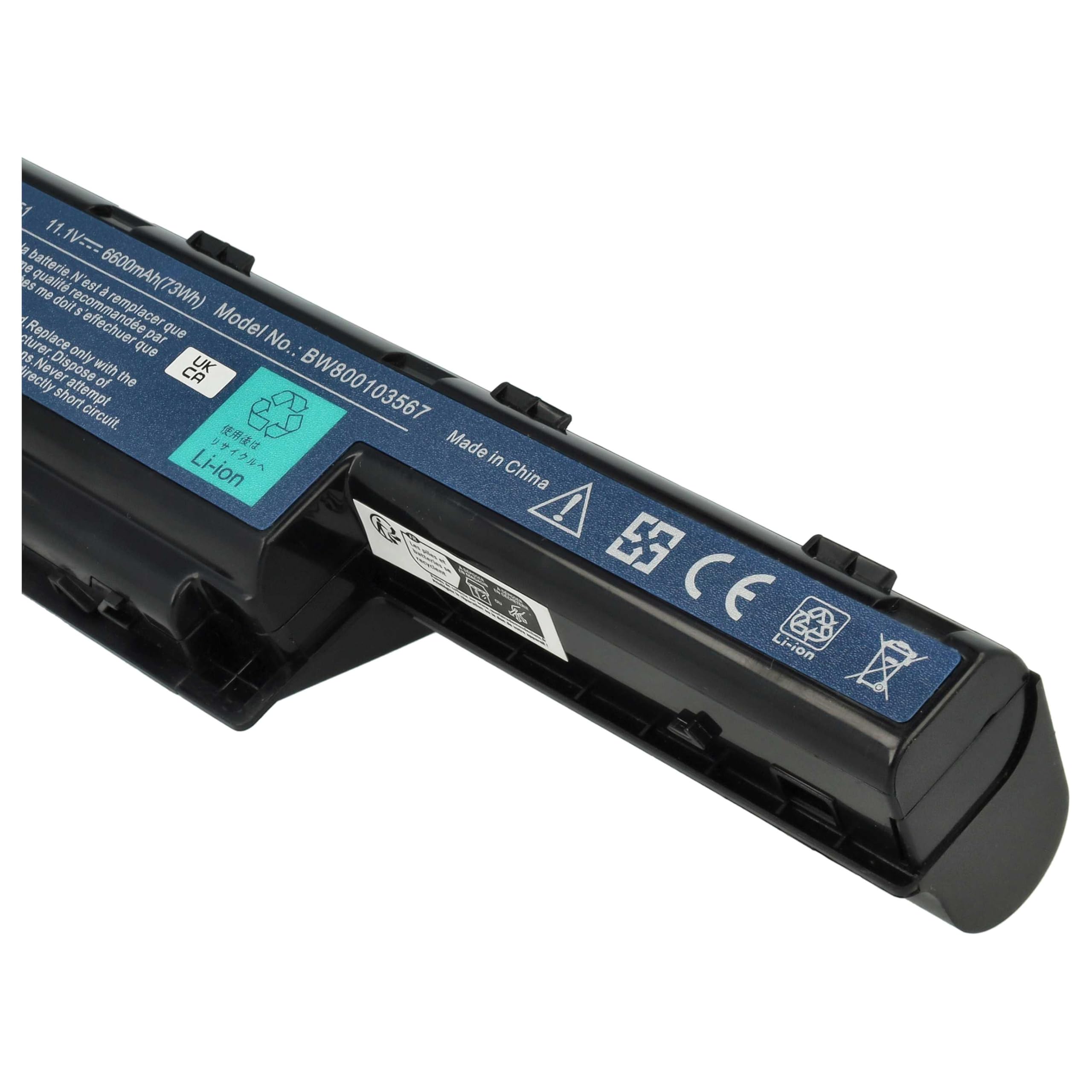 vhbw Batteria notebook AS10D31 6600mAh per Acer TravelMate