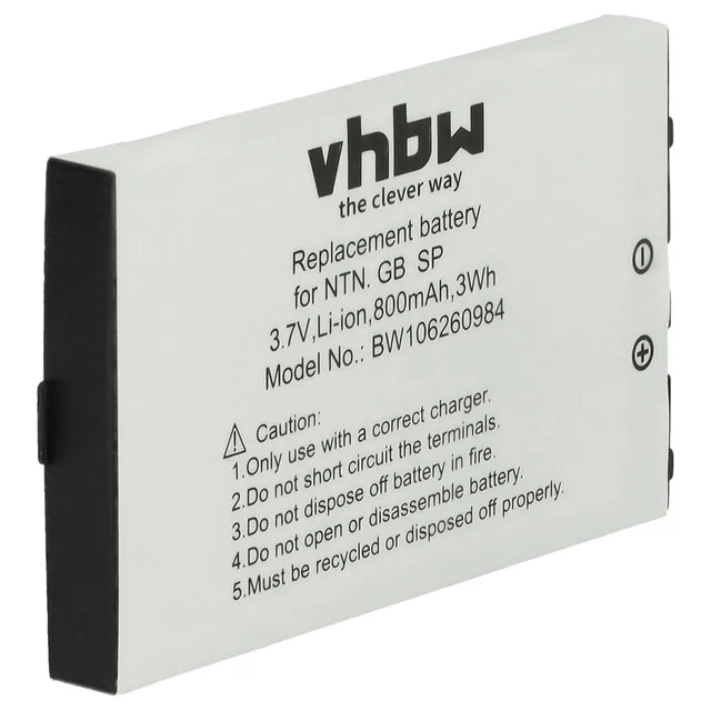 vhbw Batteria Console Gameboy Advance SP AGS-101 800mAh
